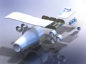 megafon elektromekanik parçalar Üç boyutlu ortamda yaklaşık yerlerine yerleştirilmiş parçalar