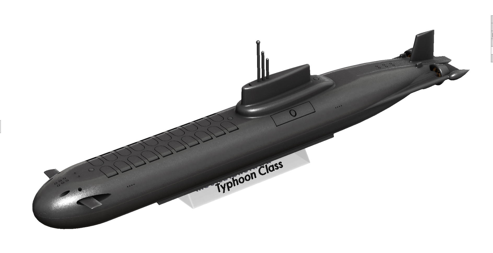 Typhoon Class Submarine Model Endtas